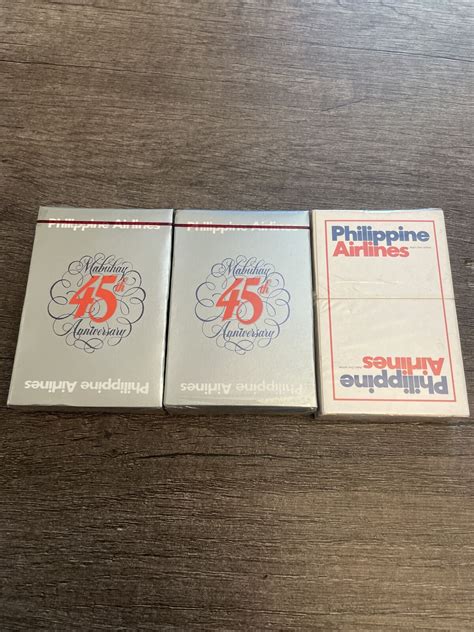 Philippine Airlines Playing Card Deck 45th Anniversary Lot Of 3 .